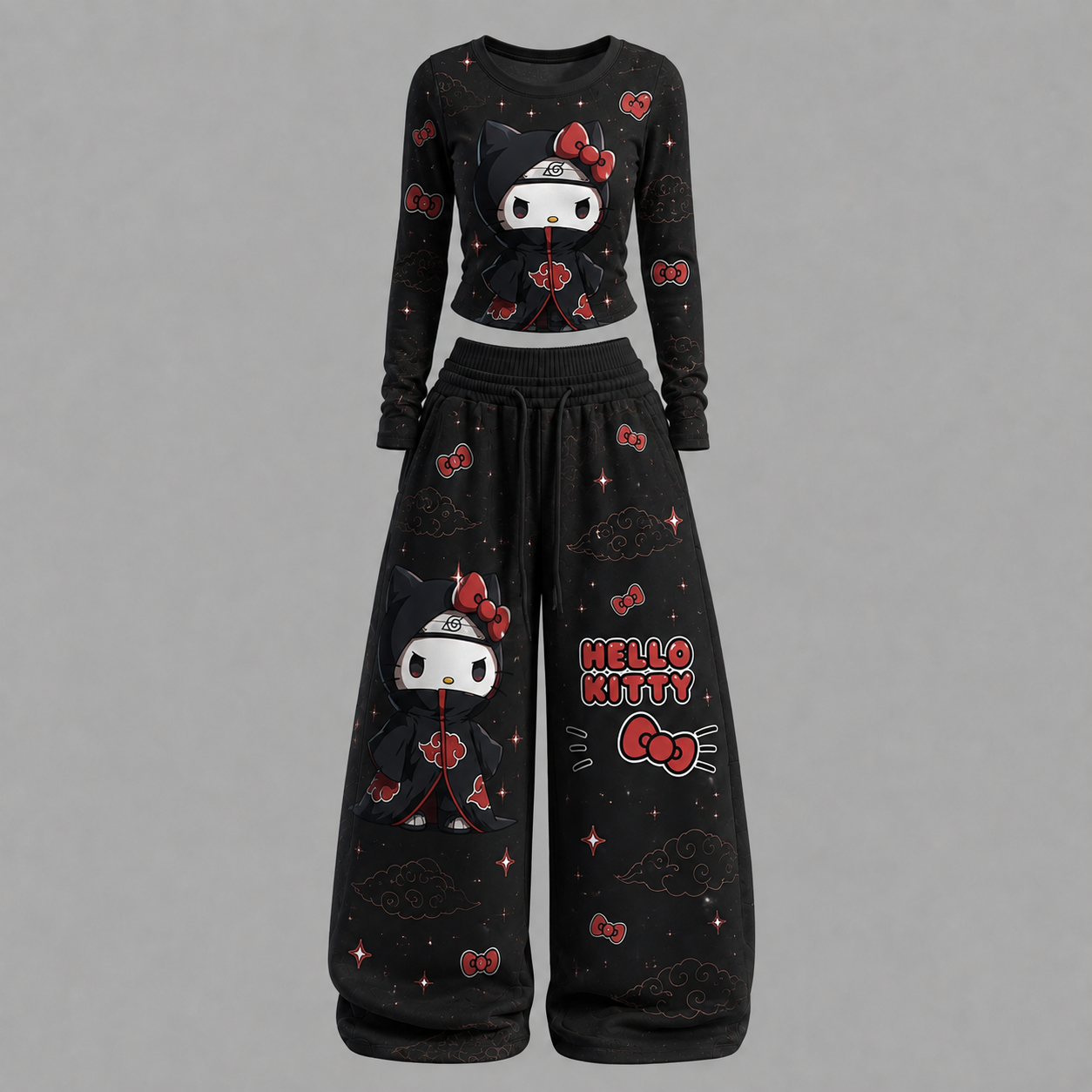 Hello Kitty Long-sleeved double-layer stretch pants set