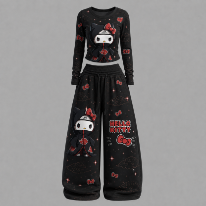Hello Kitty Long-sleeved double-layer stretch pants set
