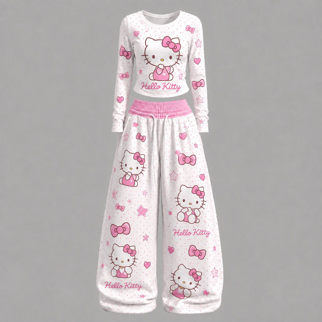 Hello Kitty Long-sleeved double-layer stretch pants set
