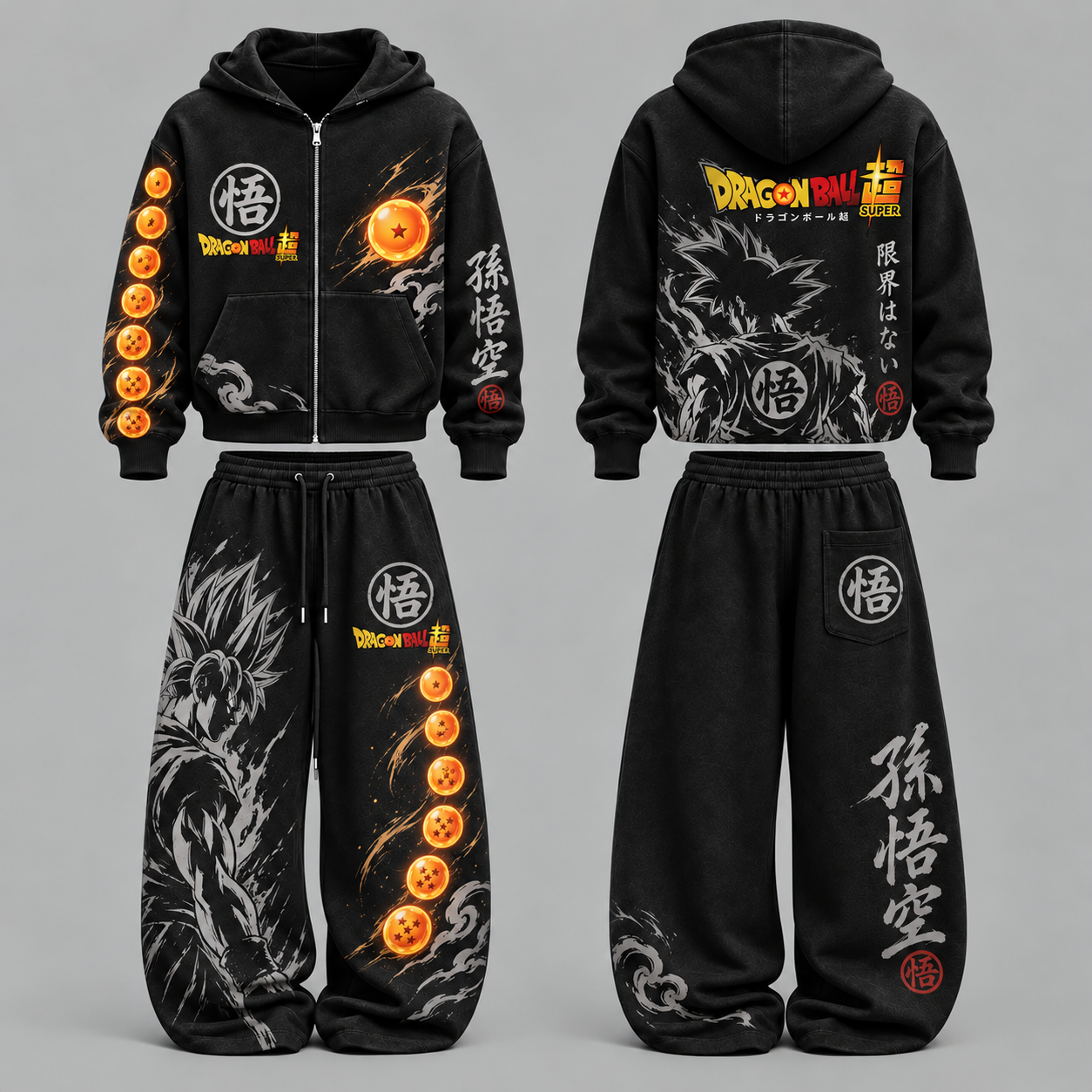 Dragon Ball Z - Unisex Zipper Hooded Sweatshirt Set