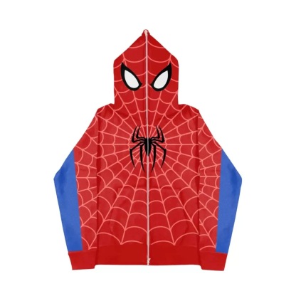 Spiderman New Eye Mask Couple Hoodies Best Material- Y2K Streetwear Zip-Up Sweatshirt for Men and Women