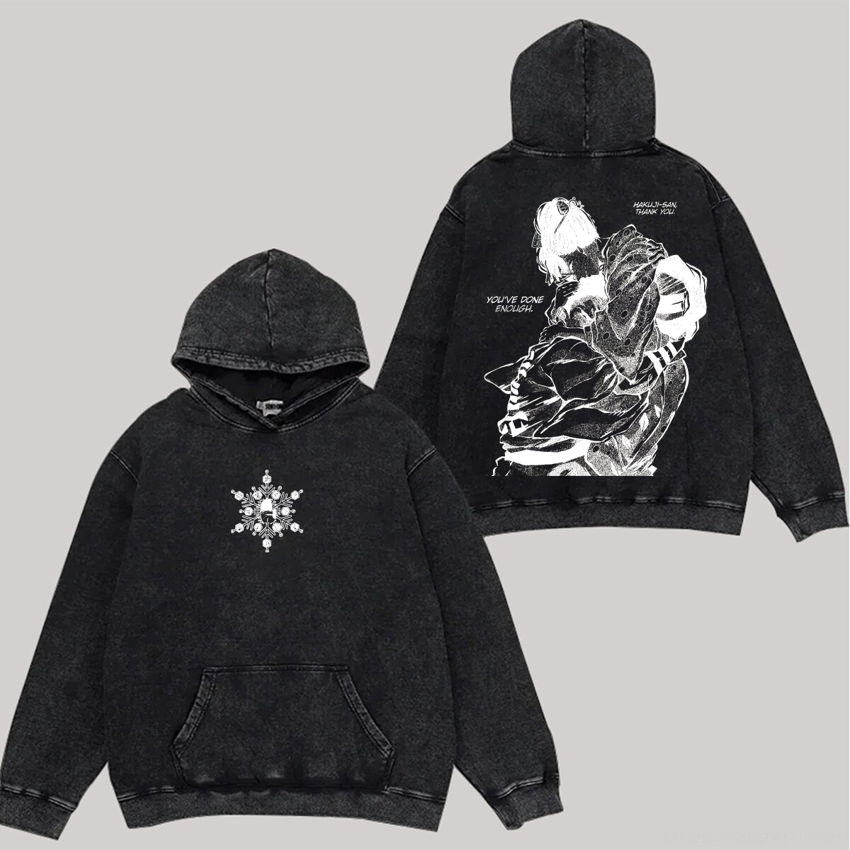 Demon Slayer Akaza And Koyuki Printed Unisex Washed Hoodie