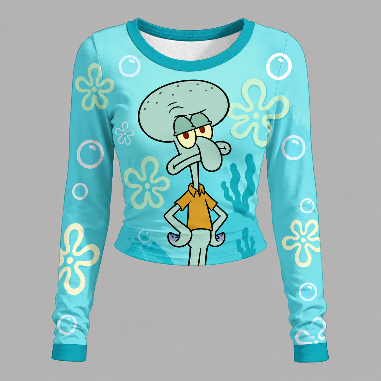 Squidward Tentacles SpongeBob SquarePants Long-Sleeved Double-Layer Stretch Pants Set