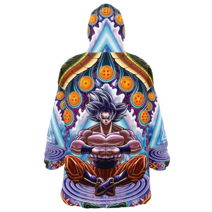 Trippy Ultra Instinct Goku Dragon Ball Z Snug Oversized Blanket Hoodie