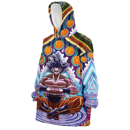 Trippy Ultra Instinct Goku Dragon Ball Z Snug Oversized Blanket Hoodie