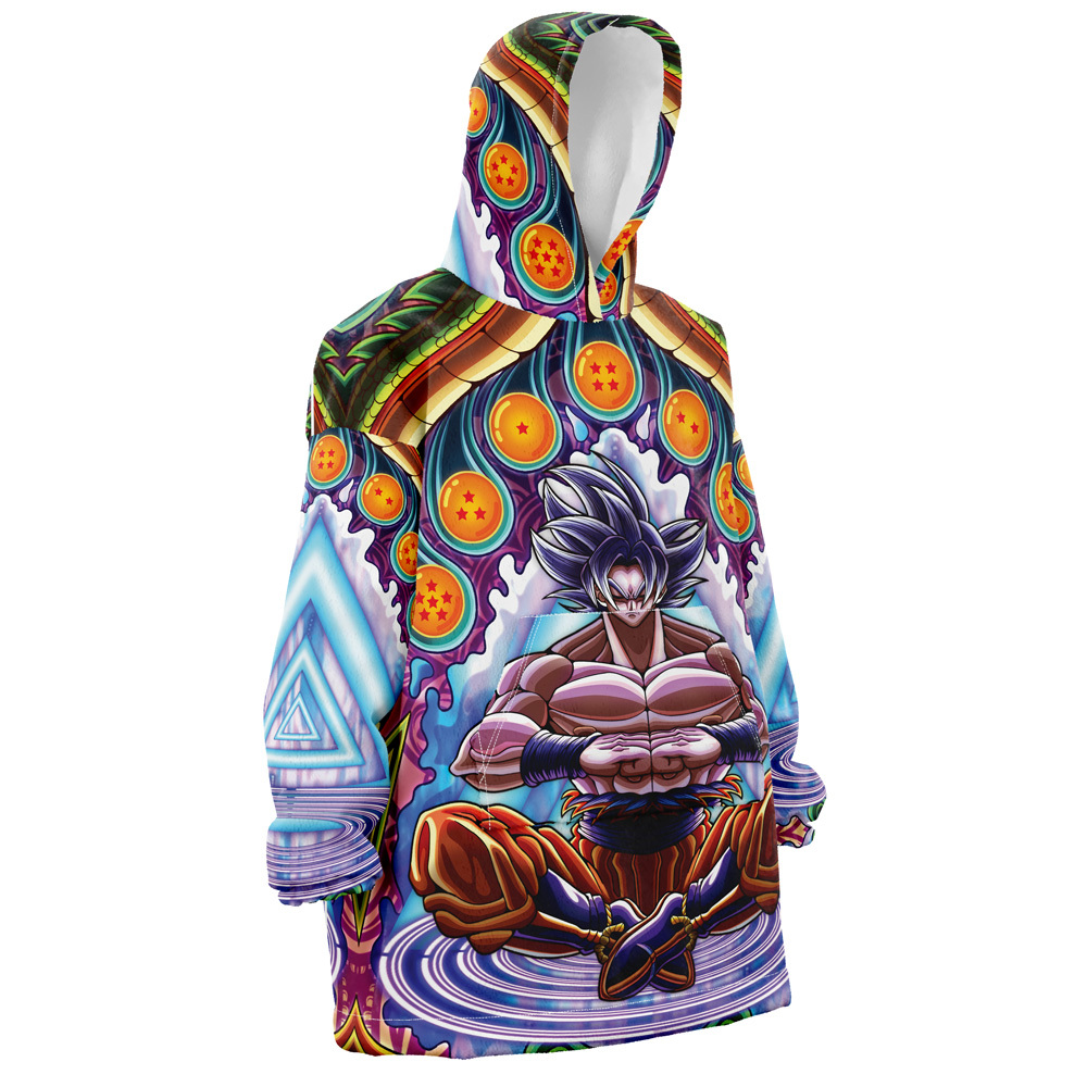 Trippy Ultra Instinct Goku Dragon Ball Z Snug Oversized Blanket Hoodie