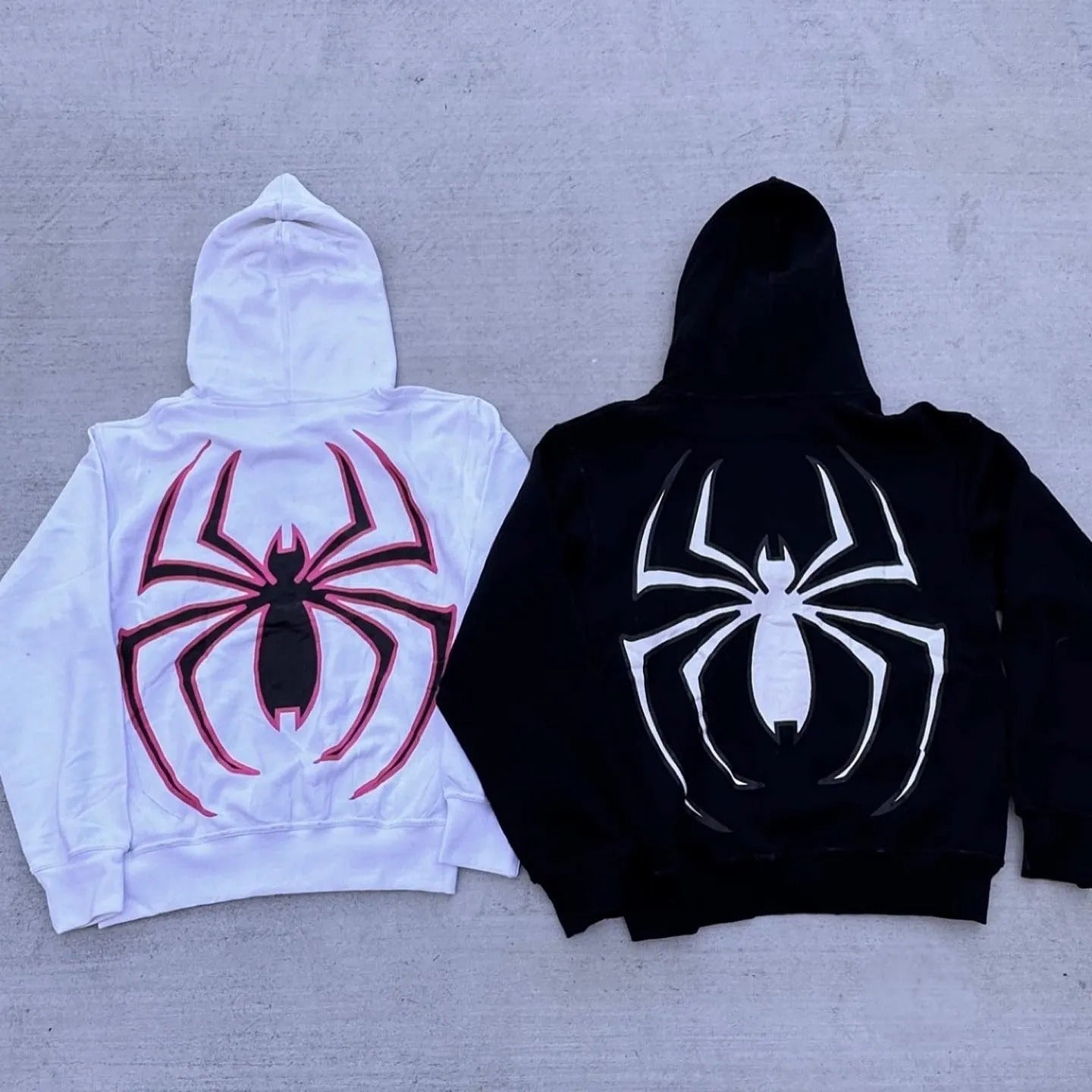 Spiderman Eye Mask Couple Hoodies Best Material- Y2K Streetwear Graphic Zip-Up Sweatshirt for Men and Women