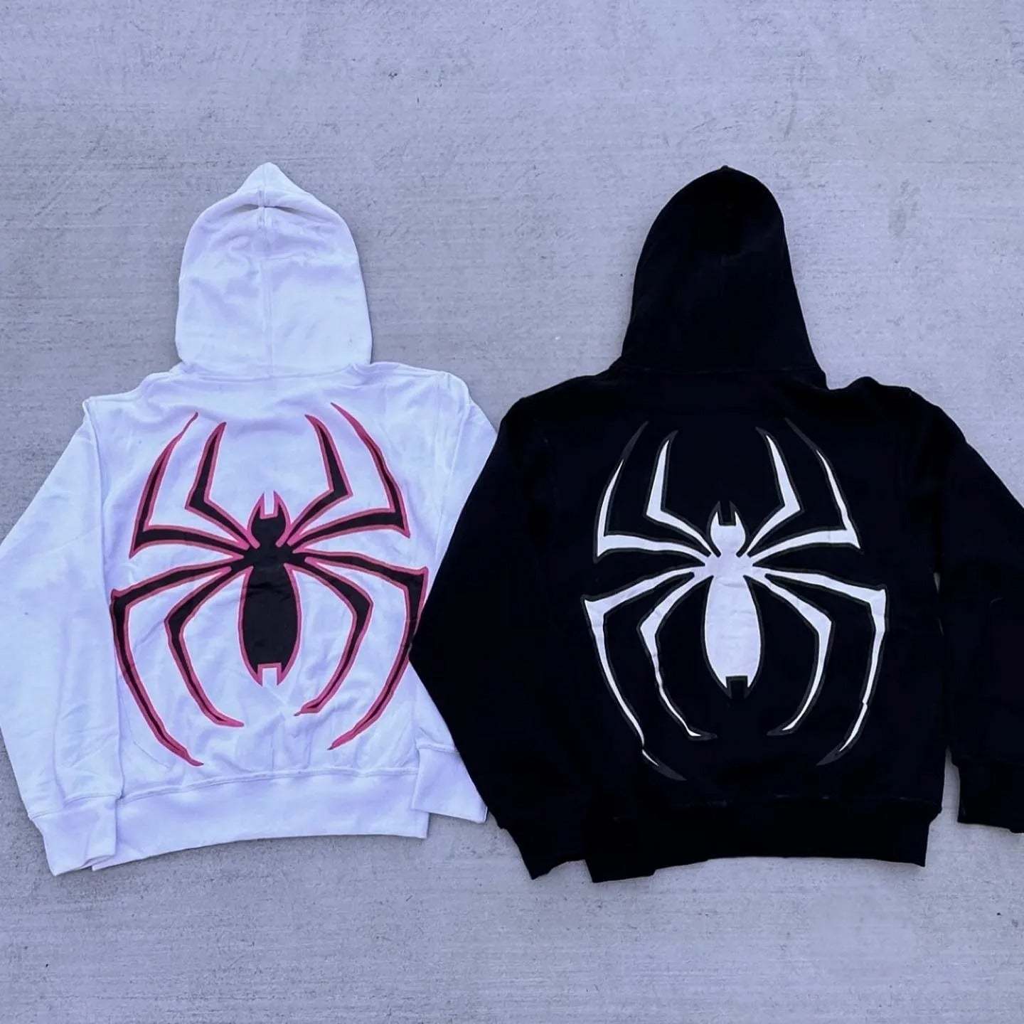 Spiderman Eye Mask Couple Hoodies Best Material- Y2K Streetwear Graphic Zip-Up Sweatshirt for Men and Women
