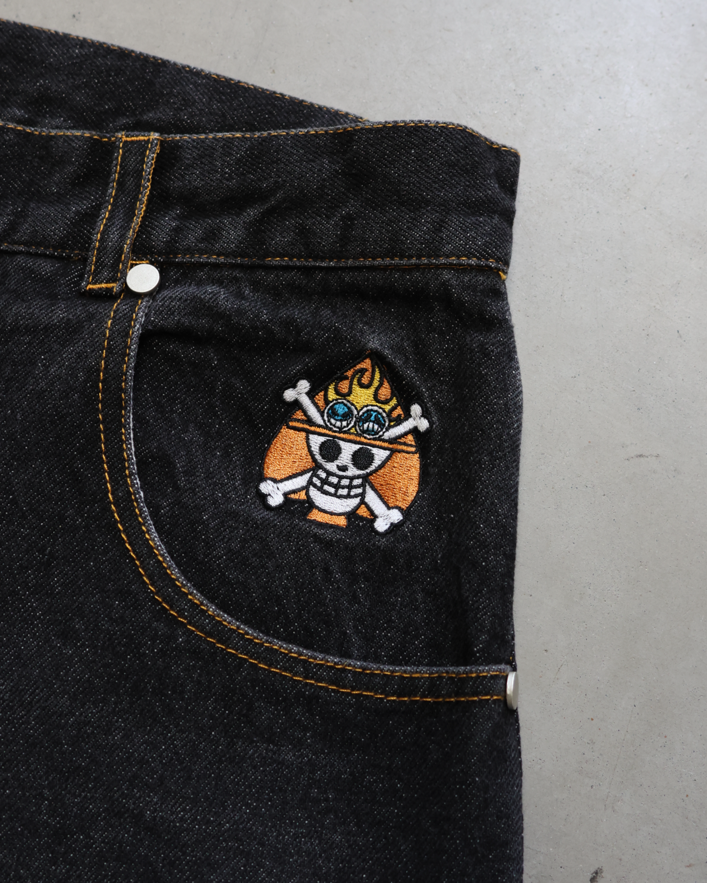One Piece Asce Embroidery Jeans