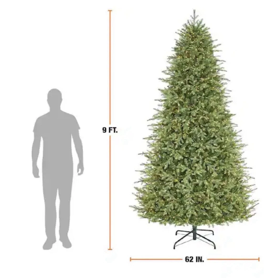 Christmas Tree 9ft Grand Duchess Twinkling Balsam Fir With Led Lights (NEW)