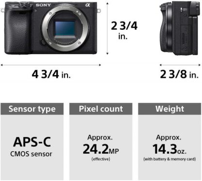 Alpha a6400 Mirrorless Camera: Compact APS-C Interchangeable Lens Digital Camera with Real-Time Eye Auto Focus, 4K Video, Flip Screen & 18-135mm Lens - E Mount Compatible Cameras - ILCE-6400M/B