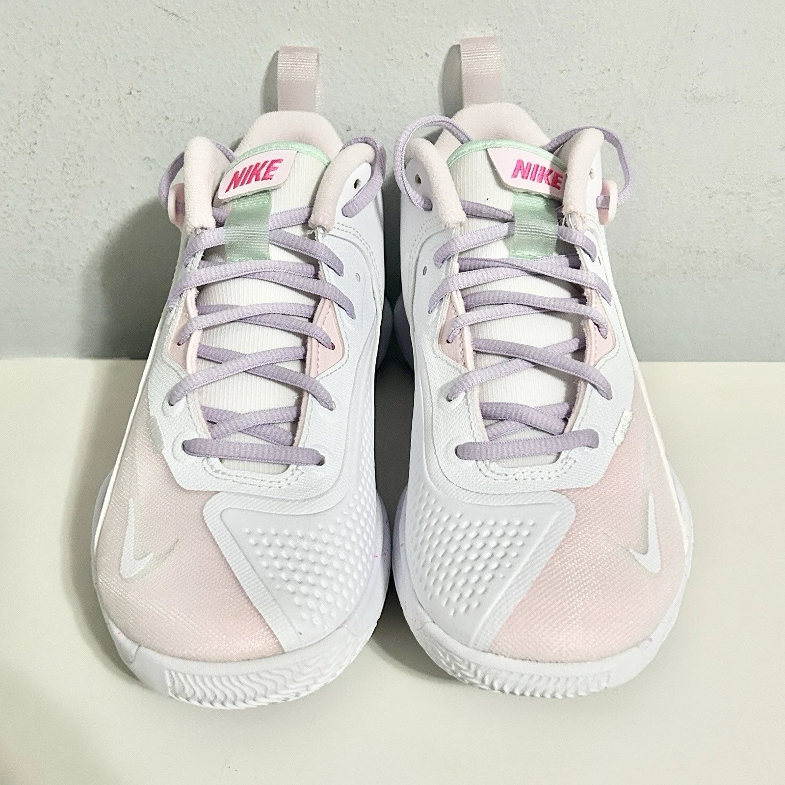 Zoom HyperSet SE IC “White Pink” Men’s Size 4.5 Volleyball Shoes No Lid