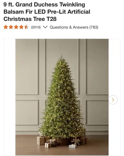 Christmas Tree 9ft Grand Duchess Twinkling Balsam Fir With Led Lights (NEW)
