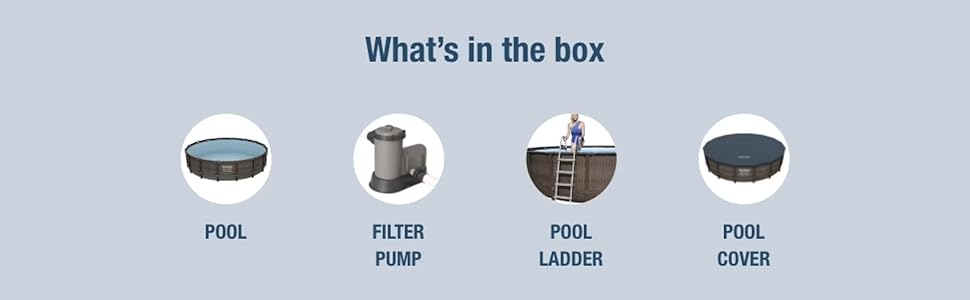 Bestway Power Steel 14&amp;#39; x 42&amp;#34; Above Ground Outdoor Swimming Pool Set with Pump