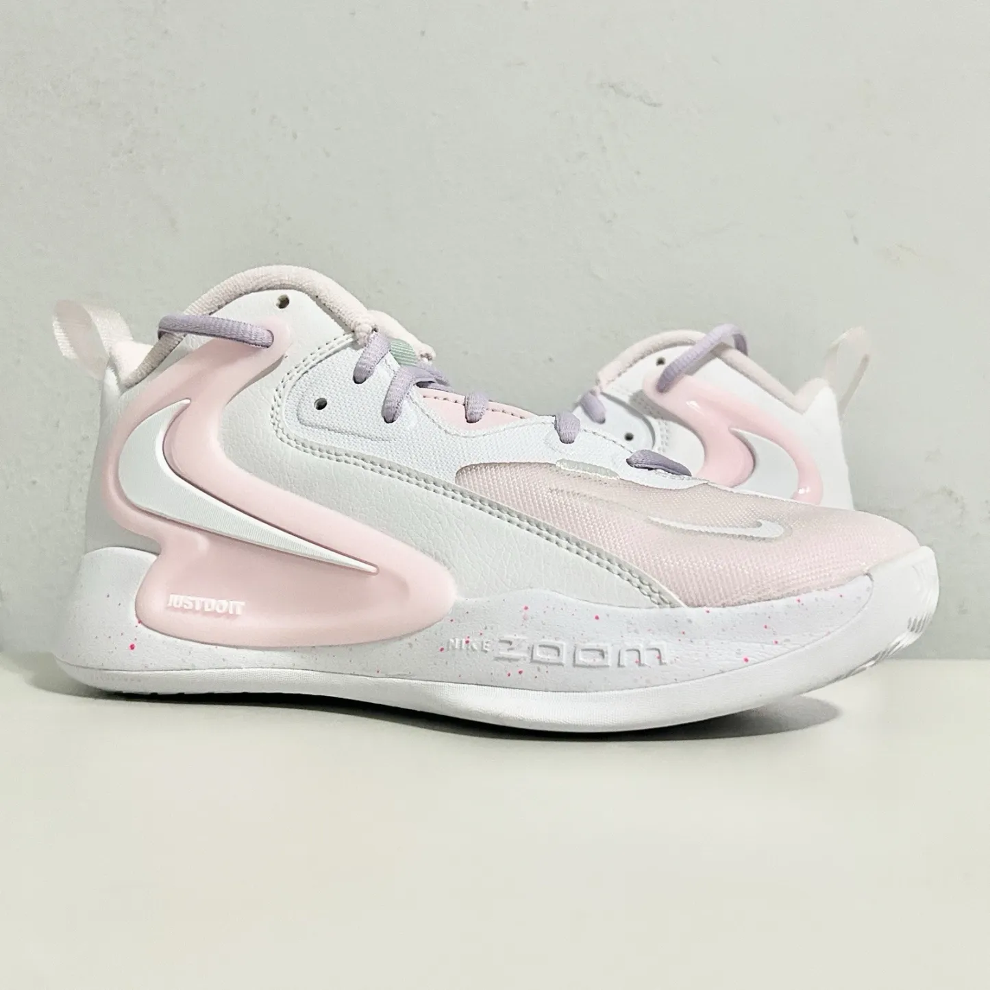 Zoom HyperSet SE IC “White Pink” Men’s Size 4.5 Volleyball Shoes No Lid