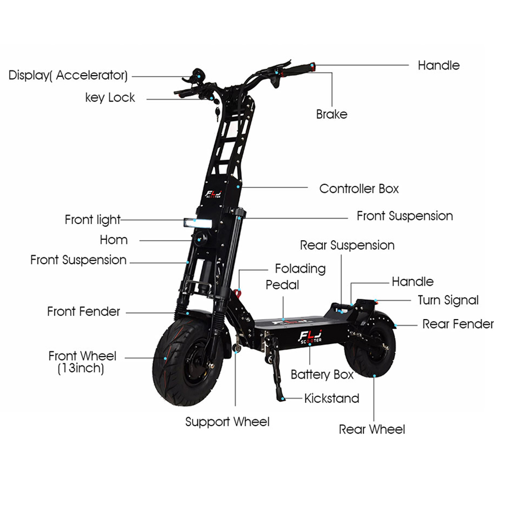 (🔥Limited Time Sale) K6 6000W all terrain Fat wheels dual motor electric scooter with Max Speed 53MPH