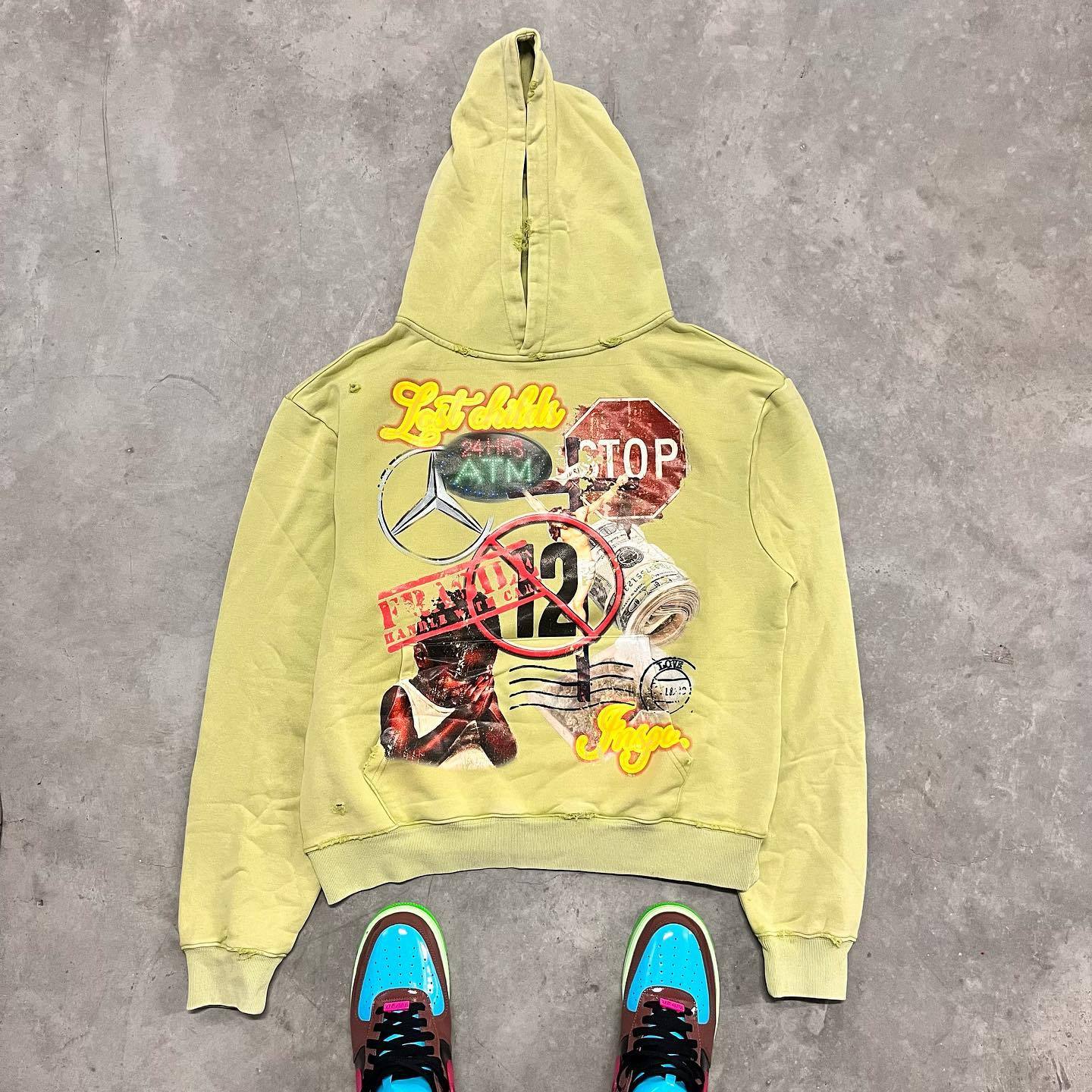 Fashionable personalized printed loose hoodie