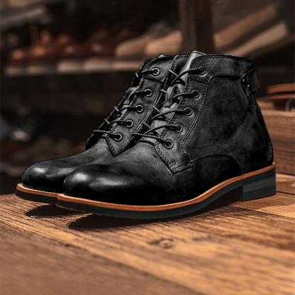 🔥Flash Sale-Big Sale 80% OFF-🔥-Mens Genuine Leather Waterproof Non-slip Arch Support Vintage Casual Chukka Boots