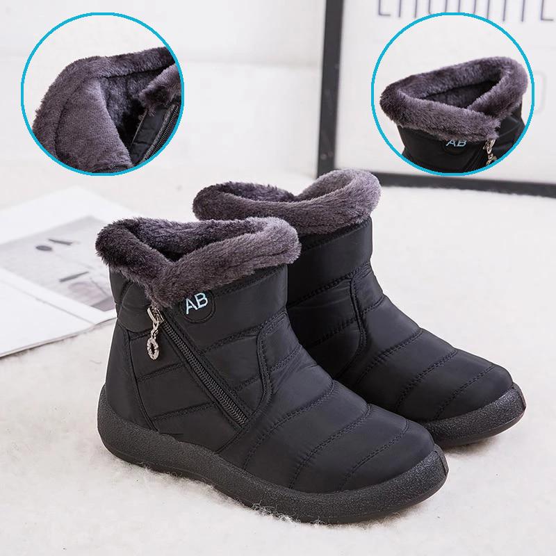 Women Premium Fur Lined Warm Comfy Outdoor Orthopedic Snow Boots