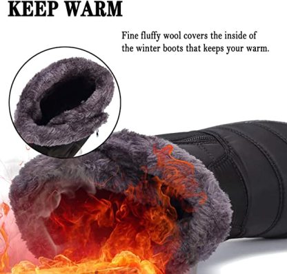 Women Premium Fur Lined Warm Comfy Outdoor Orthopedic Snow Boots