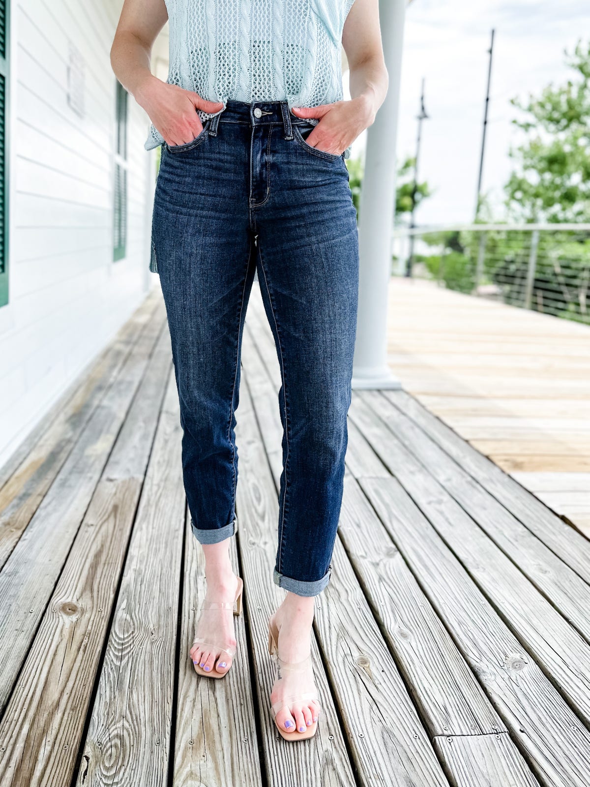 Tummy Control Cuffed Slim Fit Jeans （Buy 2 get 20% off）