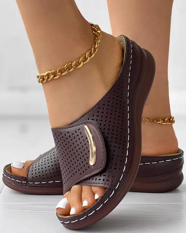 Peep Toe Hollow Out Orthopedic Slippers(Upgrade)