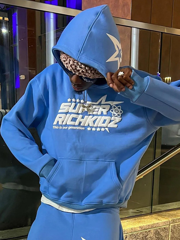 Men's Street Star Letter Print Oversized sweatsuit