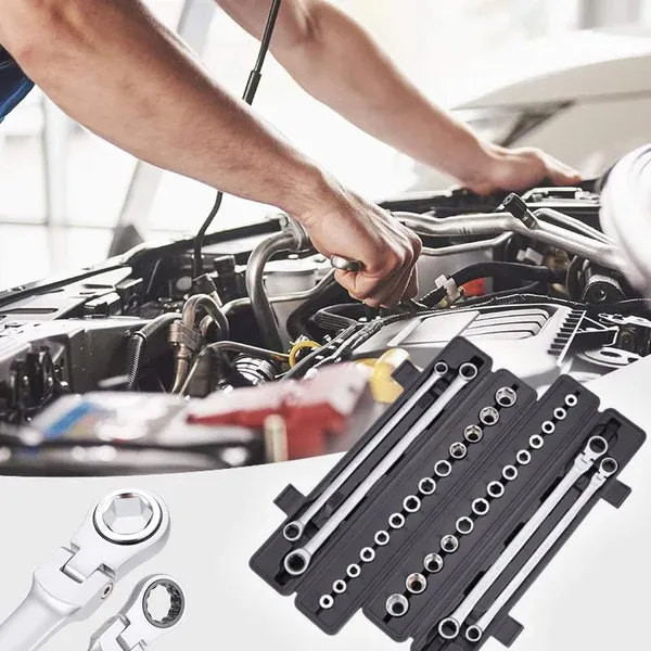 15PCS Adjustable Ratchet Wrench Kit🎅Great Christmas Gift🎁