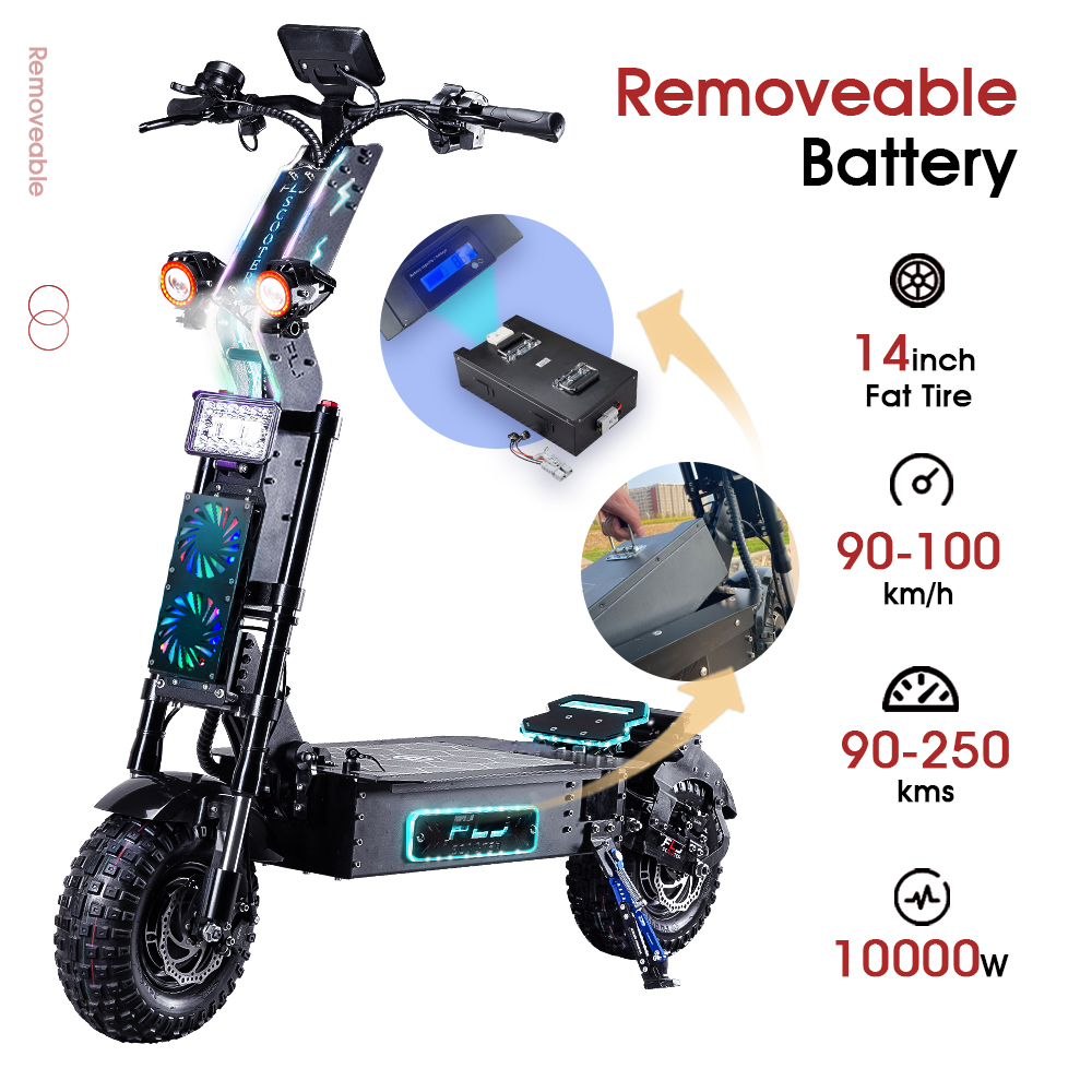 Latest 14inch fat wheel 10000W Fat Tire Electric Scooter with Top Speed 66MPH