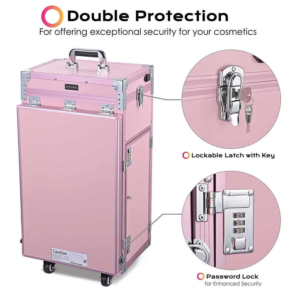 Byootique Rolling Manicure Table Nail Desk Workstation Polish Trolley