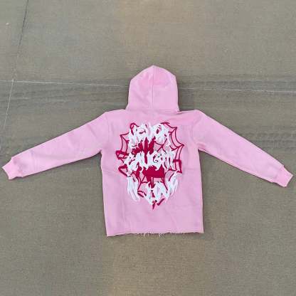 Notorious Spider Web Print Hoodie Sweatpants Two Piece Set