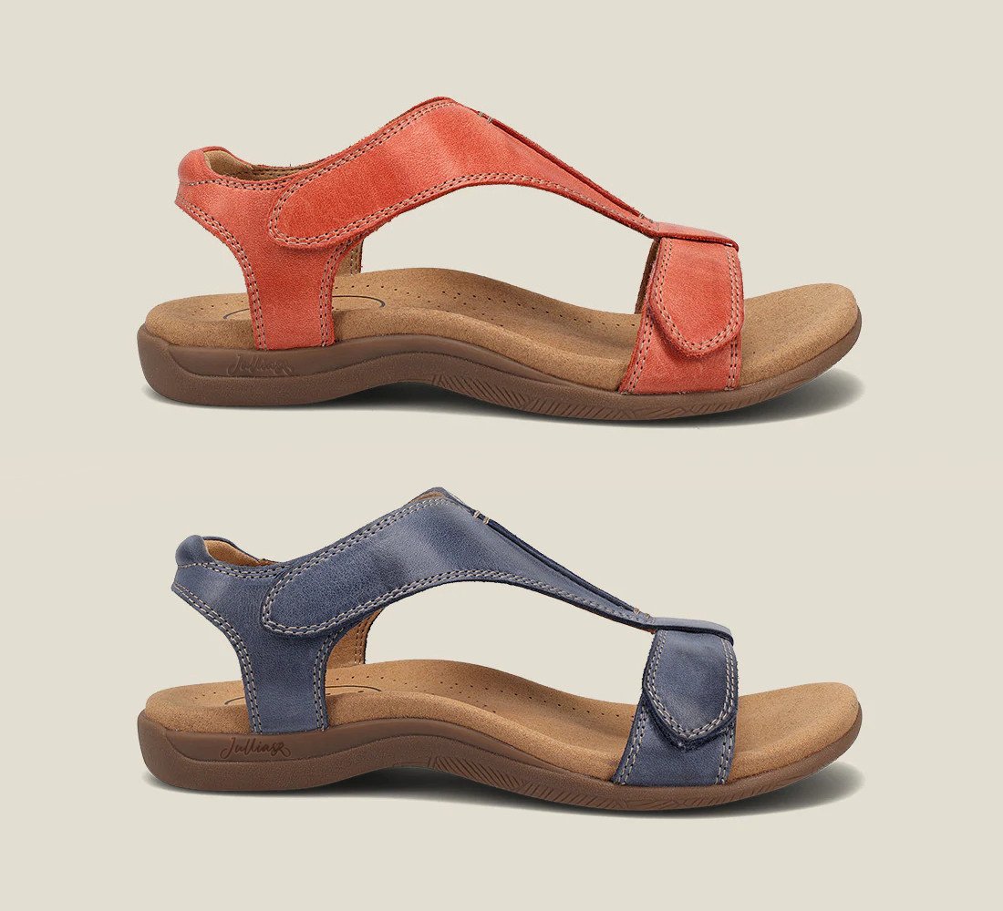 “The Show" Leather Adjustable Sandals
