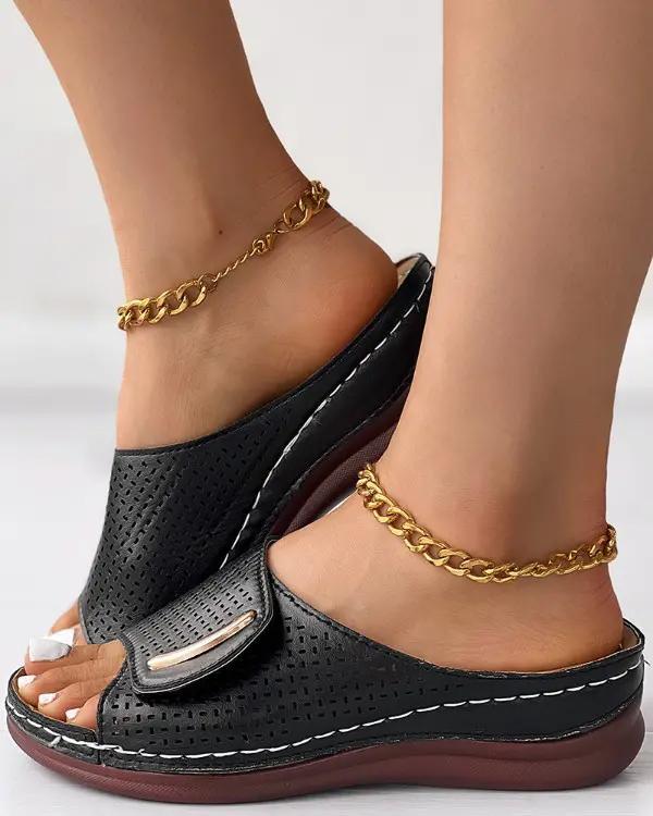 Peep Toe Hollow Out Orthopedic Slippers(Upgrade)