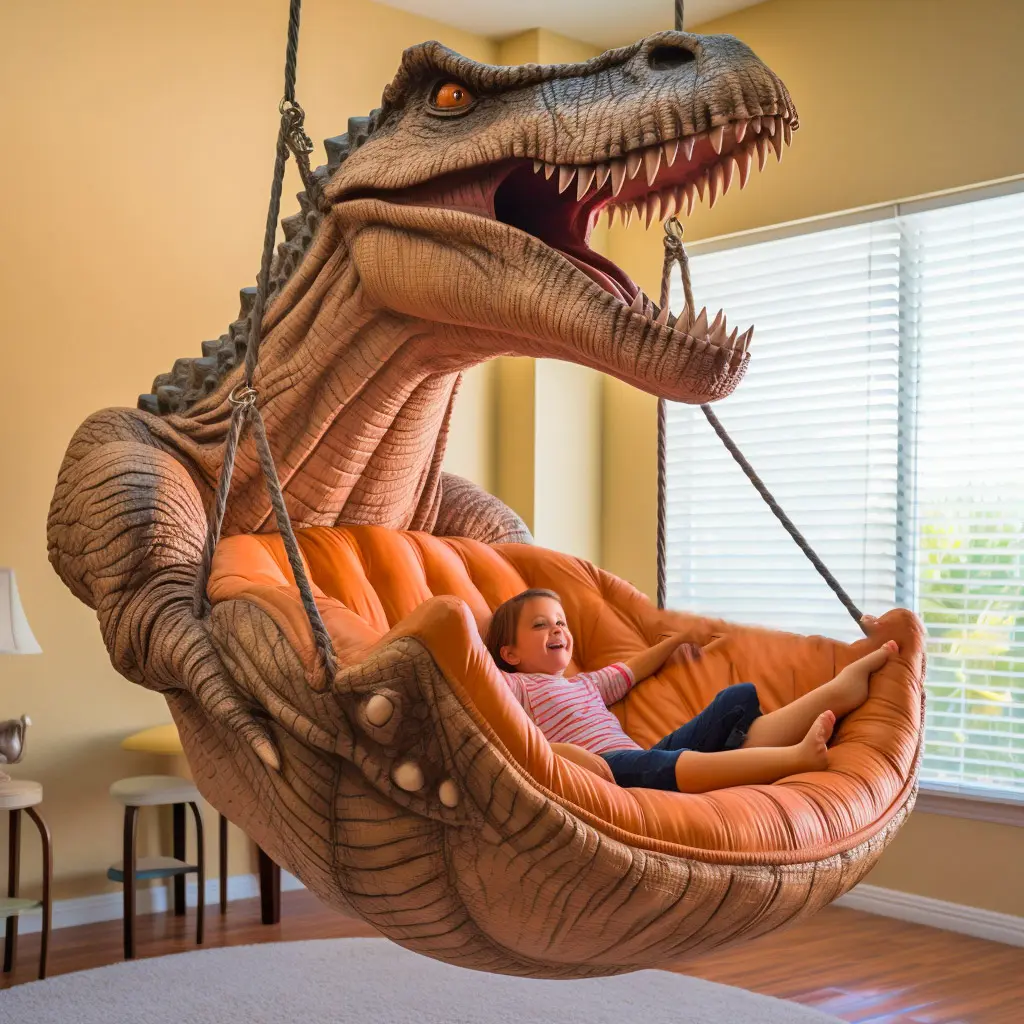 🔥Clearance Sale💝$19.99🦖 Hanging Dinosaur Lounge Chair （Buy 1 get 1 free）