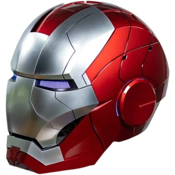 [NEW] Iron Man MK5 Helmet – Silver Edition | Voice Control + Remote + Touch Activated Electronic Mask, 1:1 Wearable Collectible