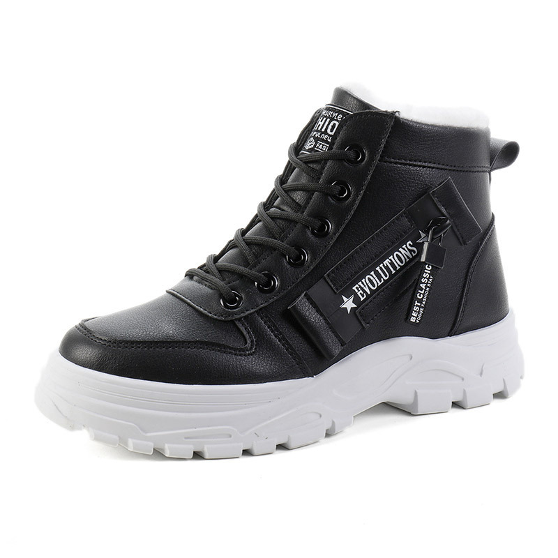 Women's Winter Plush Lined Warm Thick Sole Lace Up High Tops