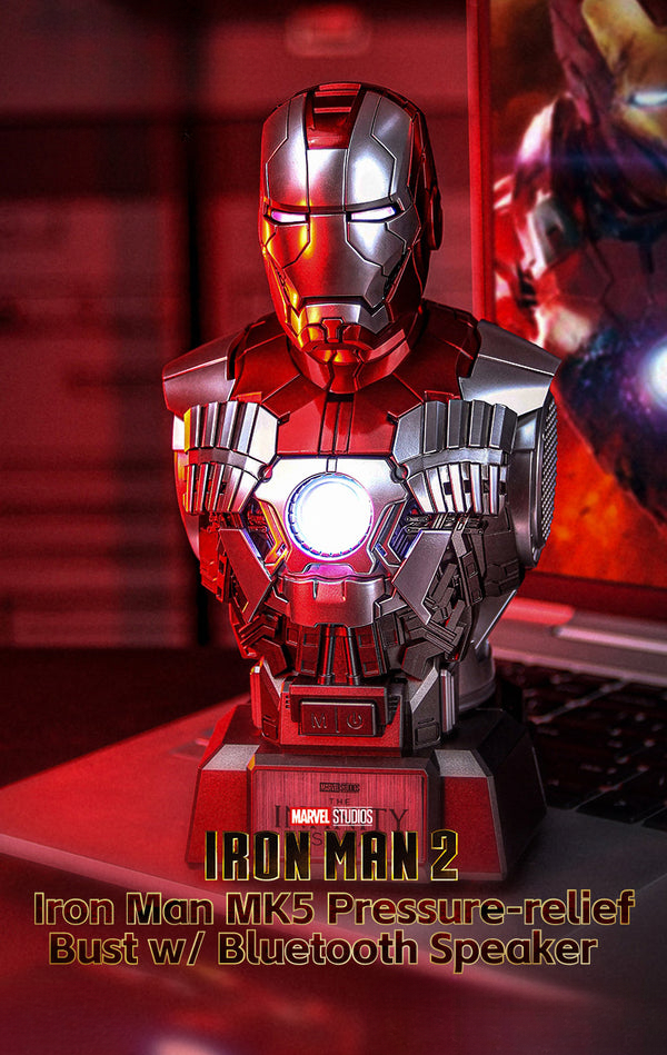 [NEW] Iron Man MK5 Posable Bust Action Figurewith Bluetooth Speaker