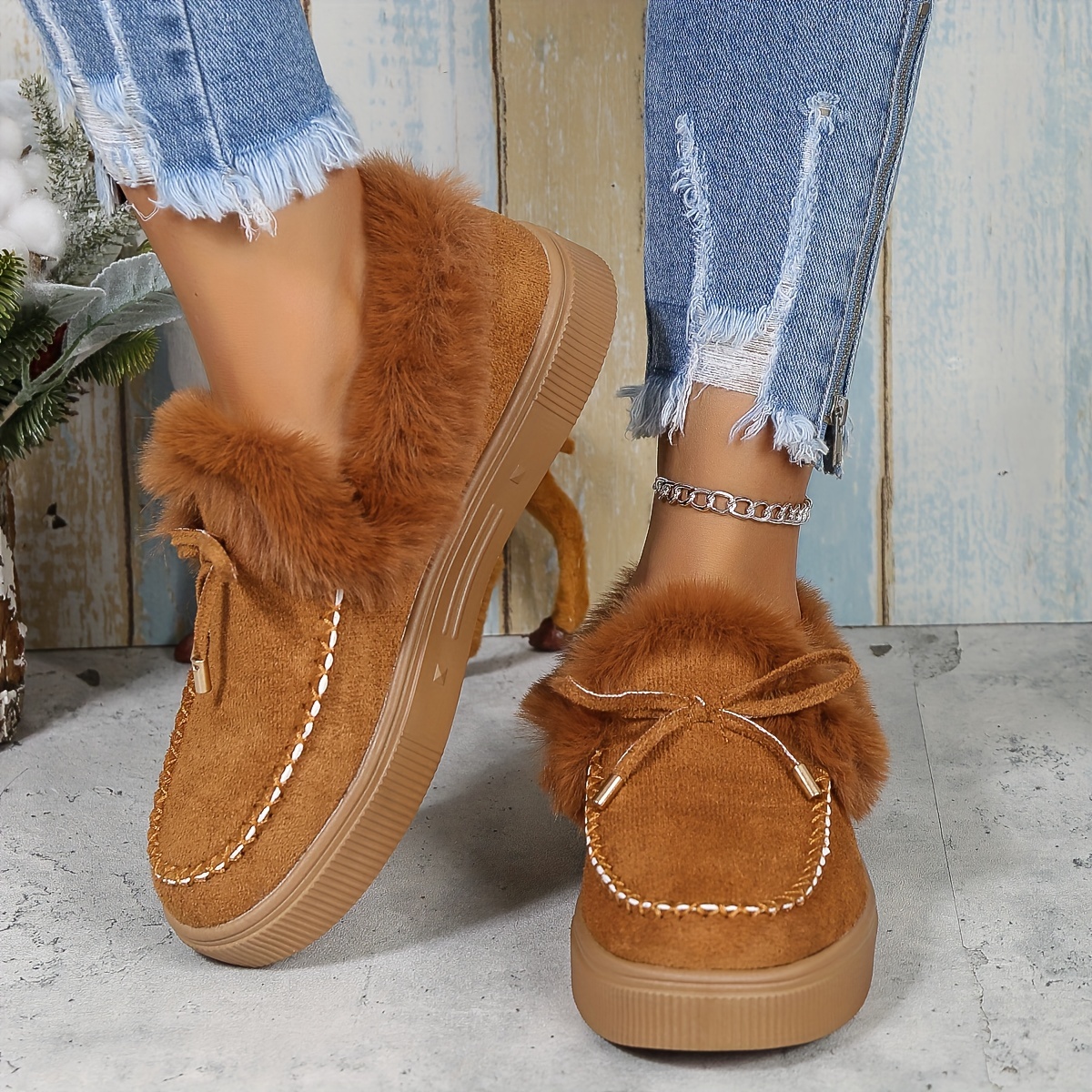 Women's Fleece Lining Comfortable Casual Versatile Outdoor Walking Shoes