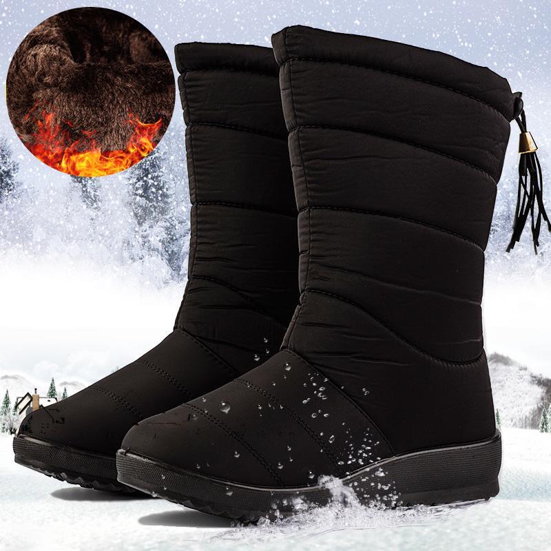 Winter Ladies Waterproof Warm Non-slip Down Snow Boots