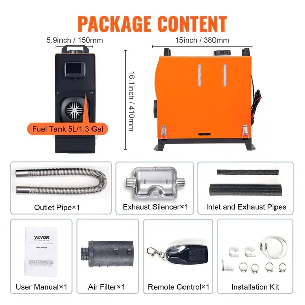 🎉Last Day Clearance💝12V 8KW Diesel Air Heater All-in-one