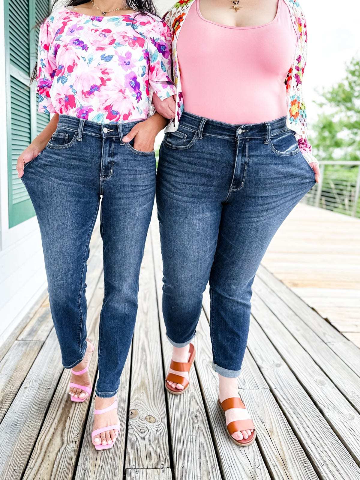 Tummy Control Cuffed Slim Fit Jeans （Buy 2 get 20% off）