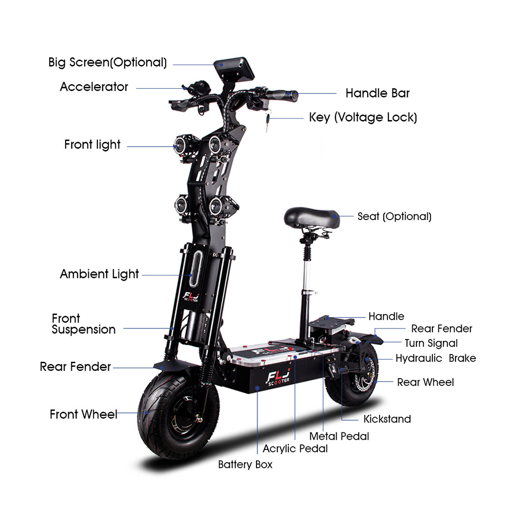 (🔥Limited Time Sale) Upgraded SK2 72V 8000W 13inch fat wheel best electric Scooter E scooters