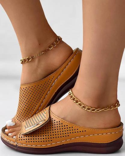 Peep Toe Hollow Out Orthopedic Slippers(Upgrade)