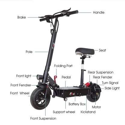 (🔥Limited Time Sale) SK1 10inch Electric Scooter with 48V 25-35ah battery Portable Easy Folding kick scooter