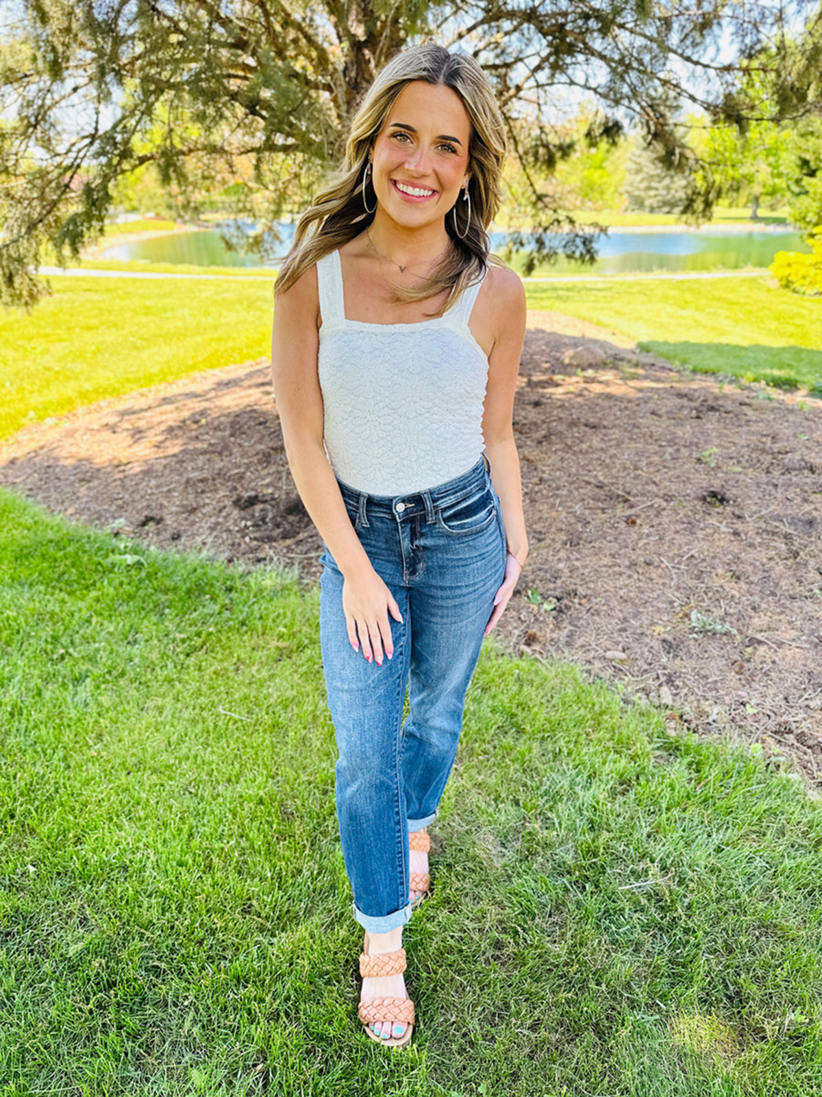 Tummy Control Cuffed Slim Fit Jeans （Buy 2 get 20% off）