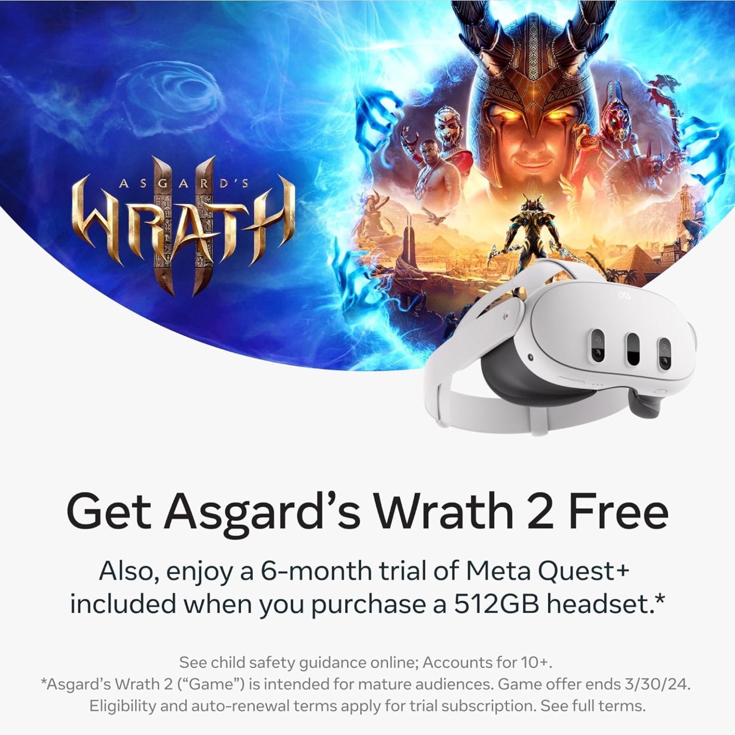 Meta Quest 3 128GB • Breakthrough Mixed Reality • Powerful Performance • Asgard’s Wrath 2 Bundle