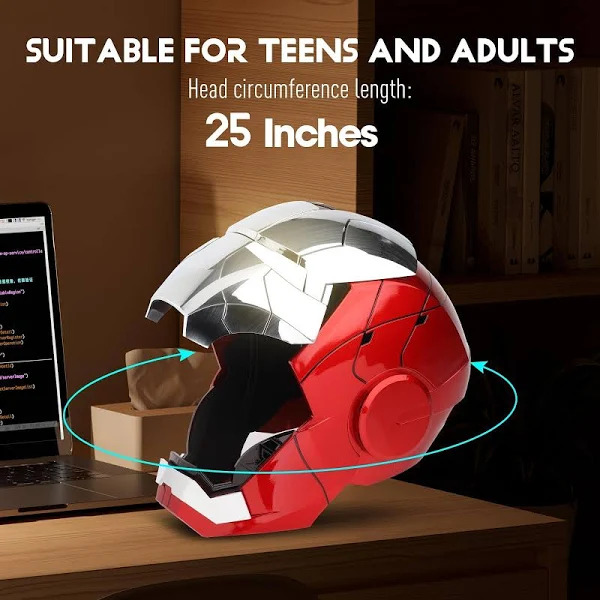 [NEW] Iron Man MK5 Helmet – Silver Edition | Voice Control + Remote + Touch Activated Electronic Mask, 1:1 Wearable Collectible