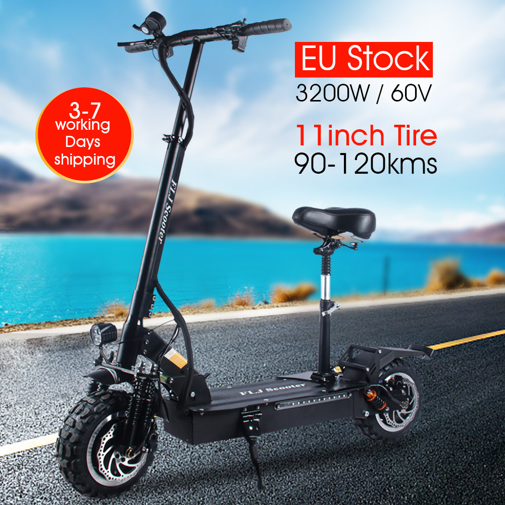 (🔥Limited Time Sale) T113 11inch 3200W Dual Motor Electric Scooter with 60V 35ah battery Big Power E-Scooter