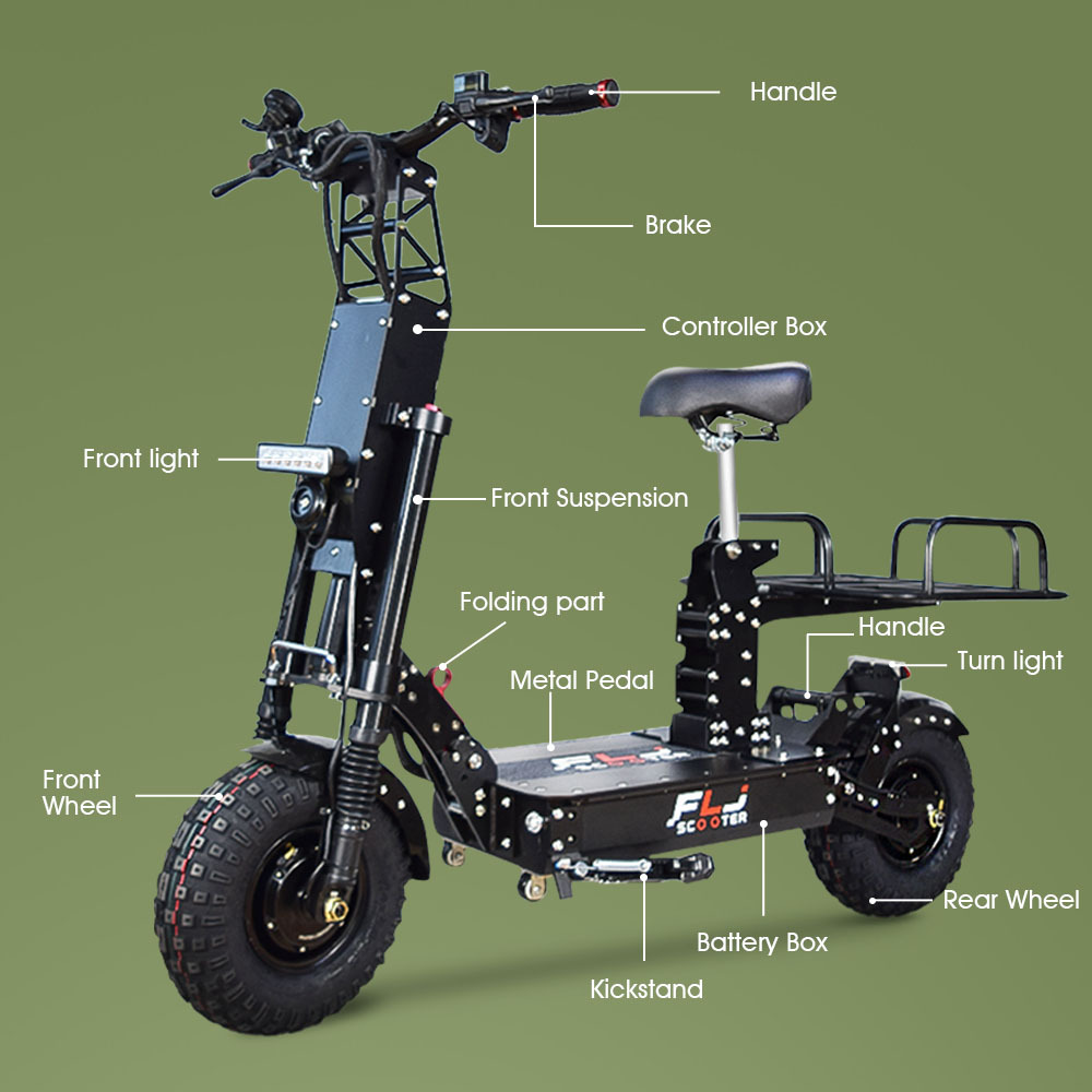 2022 New K14 14inch 8000W Fat wheels skateboard electric scoote with Short Handle fast speed 58MPH