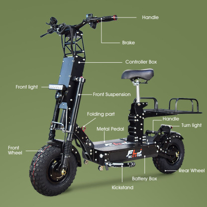 2022 New K14 14inch 8000W Fat wheels skateboard electric scoote with Short Handle fast speed 58MPH